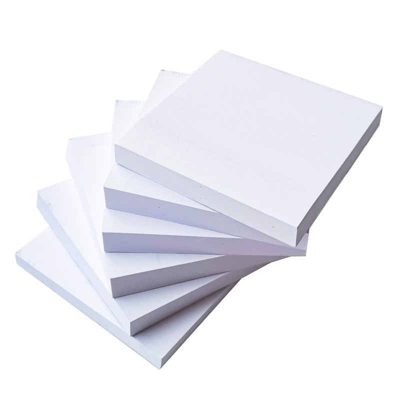 LinQuick White Sticky Notes 6 Pads 3 X 3 Inch 100 Sheets/Pad Self-Stick Notes Pads 600 Sheets Total - Image 1